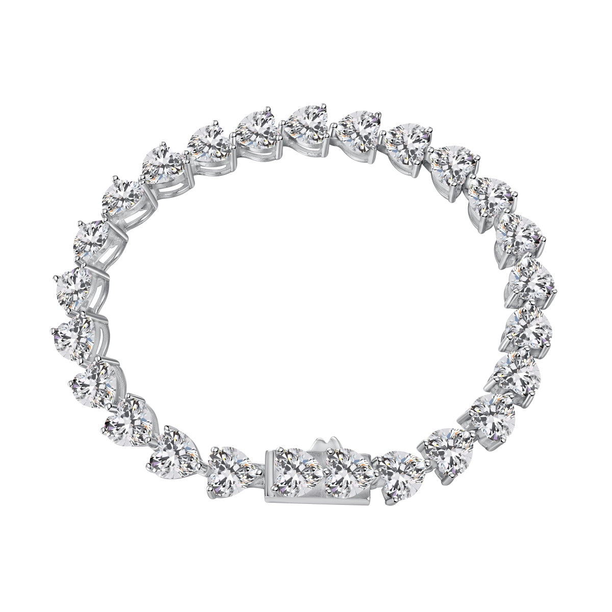 [Radiant Jewelry]0.75 Carat Elegant Romantic Heart Shape Lover Bracelet