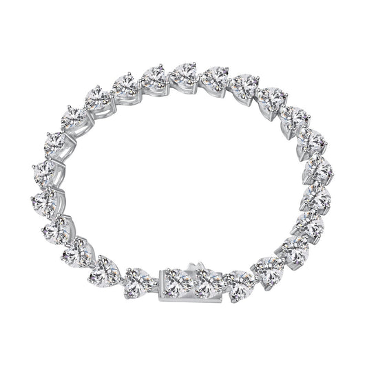 [Spark Jewelry]0.75 Carat Elegant Romantic Heart Shape Lover Bracelet