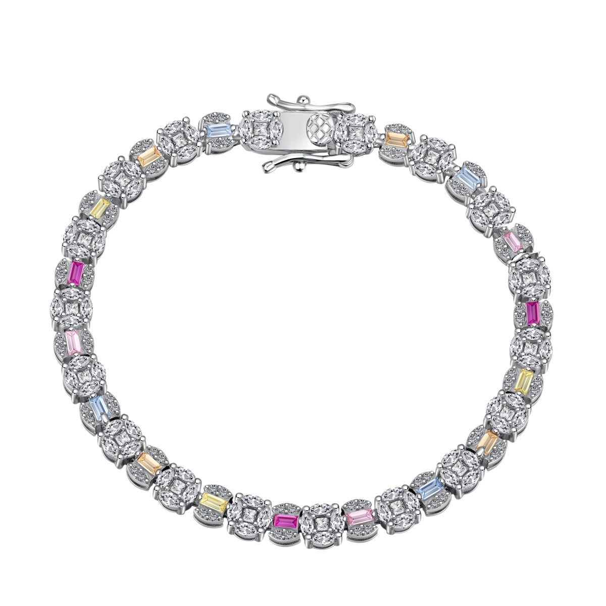 [Radiant Jewelry]Dazzling Radiant Multi Cut Daily Bracelet