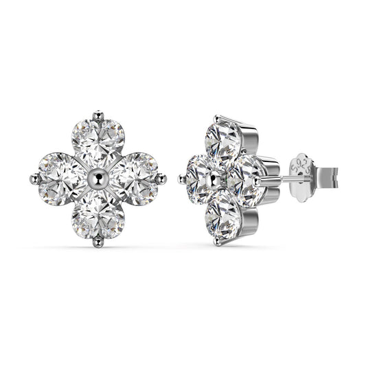 [Spark Jewelry]Four-Leaf Clover Ball Earrings