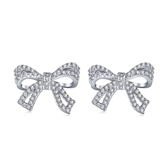 [Spark Jewelry]Dainty Bow Shape Earrings