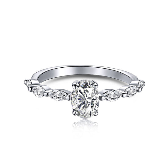 [Spark Jewelry]0.75 Carat Luxurious Vibrant Elongated Cushion Cut Daily Ring