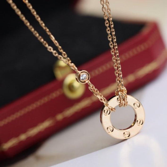 [Spark]LOVE NECKLACE ADJUSTABLE Spark GOLD 2 DIAMOND