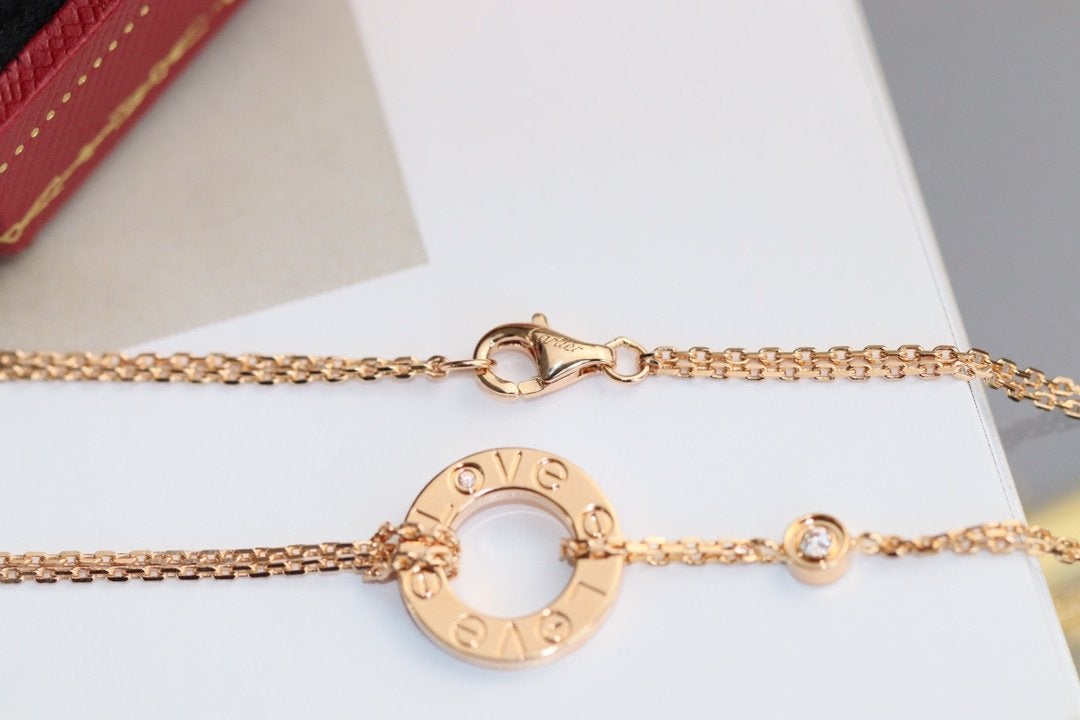 [Spark]LOVE NECKLACE ADJUSTABLE Spark GOLD 2 DIAMOND