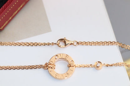 [Spark]LOVE NECKLACE ADJUSTABLE Spark GOLD 2 DIAMOND