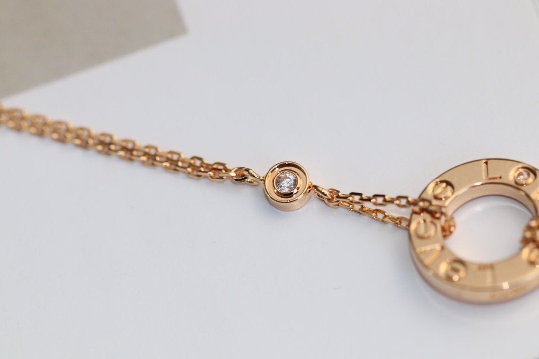 [Spark]LOVE NECKLACE ADJUSTABLE Spark GOLD 2 DIAMOND