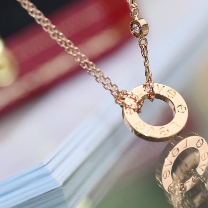 [Spark]LOVE NECKLACE ADJUSTABLE Spark GOLD 2 DIAMOND