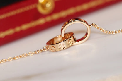 [Spark]LOVE NECKLACE PINK GOLD AND SILVER