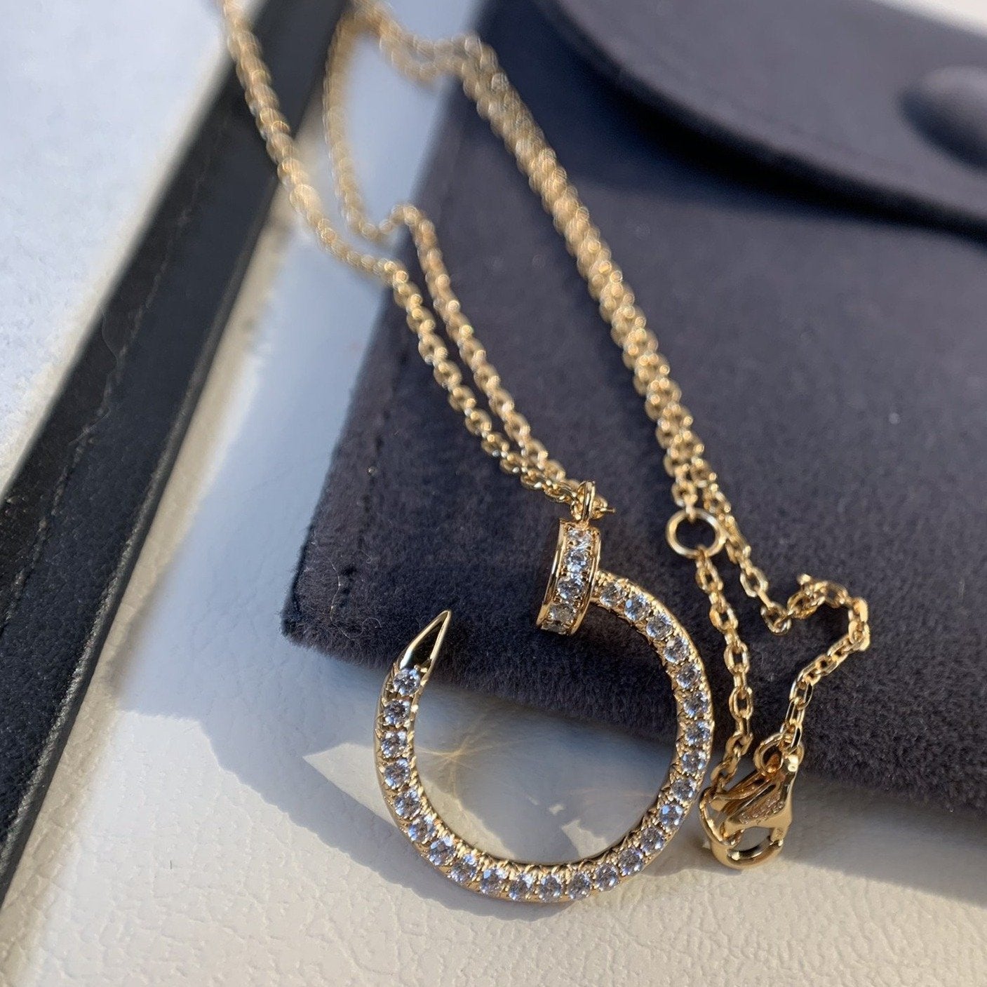 [Spark]JUSTE NECKLACE PINK GOLD DIAMONDS