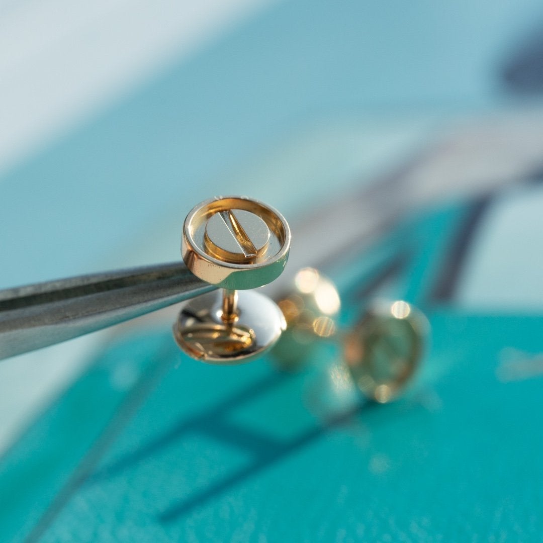 [Spark]LOVE EARRINGS PINK GOLD 10MM