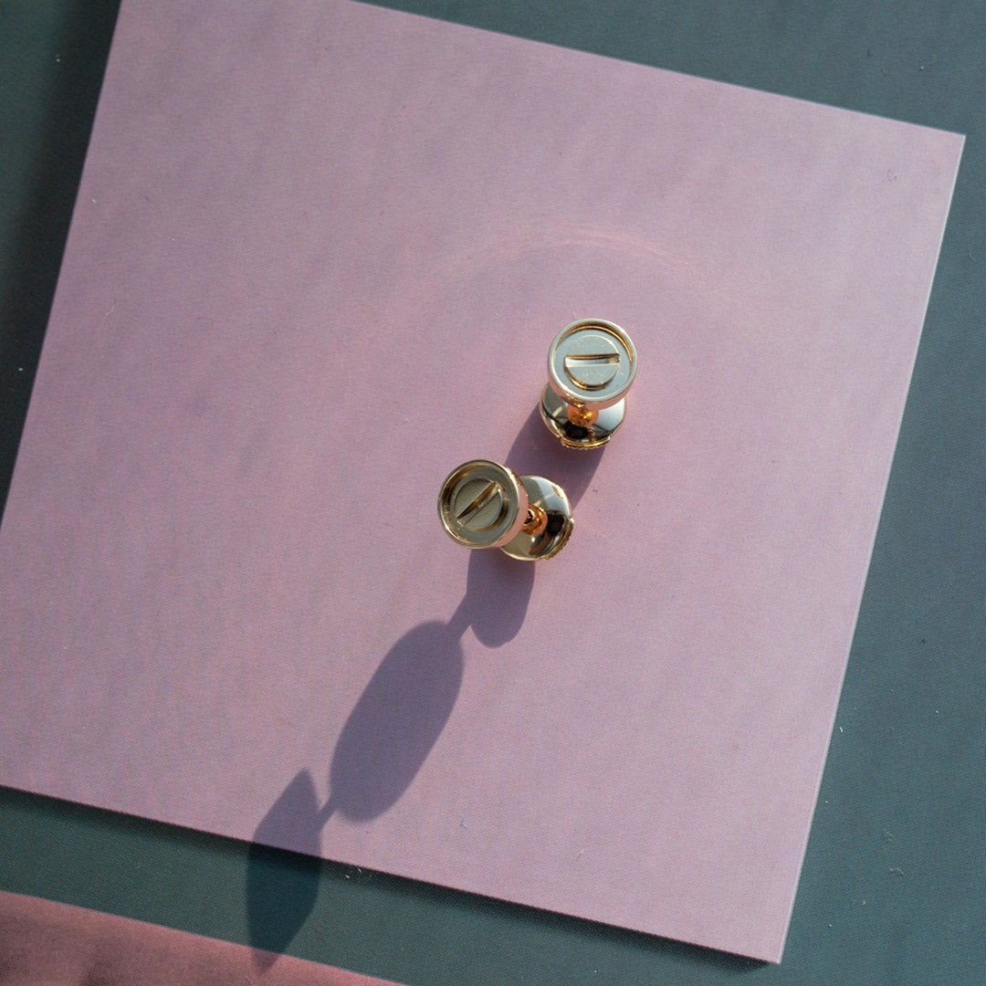 [Spark]LOVE EARRINGS PINK GOLD 10MM
