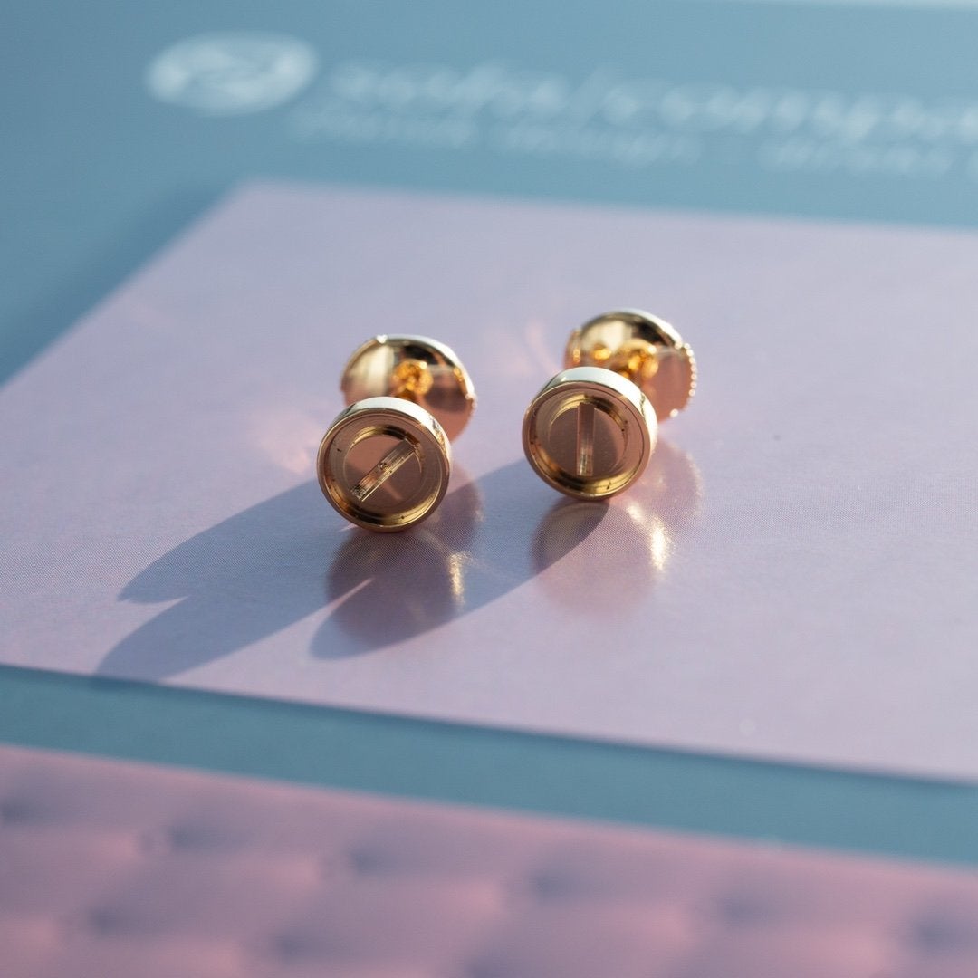 [Spark]LOVE EARRINGS PINK GOLD 10MM