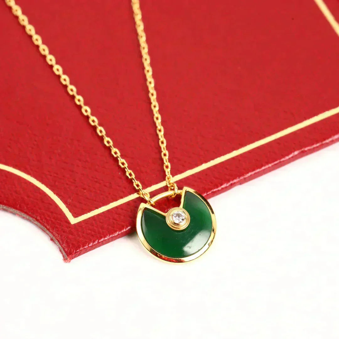 [Spark]AMULETTE GOLD MALACHITE NECKLACE
