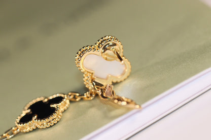 [Spark]CLOVER EARRINGS GOLD ONYX MOP 3 MOTIF