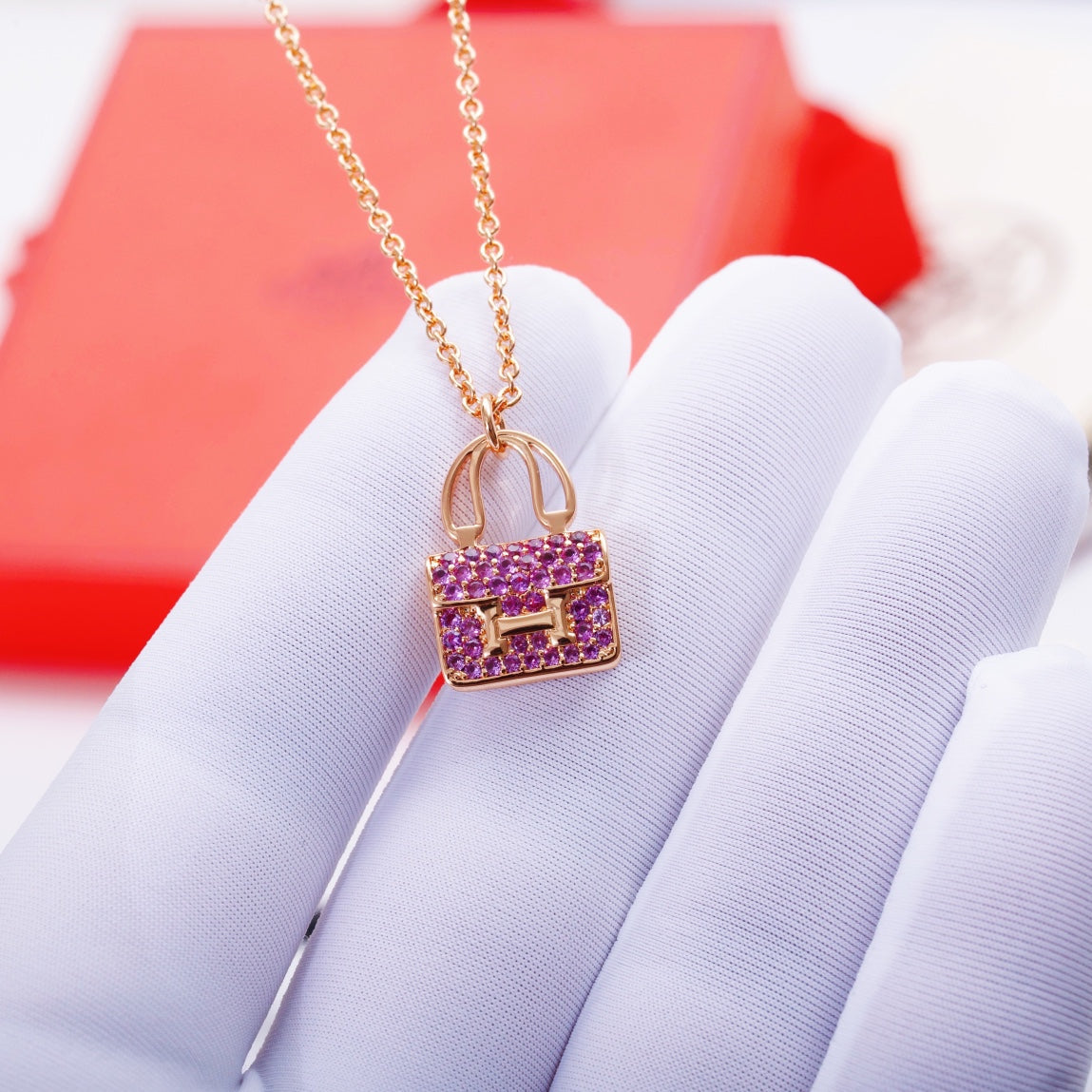 [Spark]CONSTANCE PEDANT PURPLE DIAMOND NECKLACE