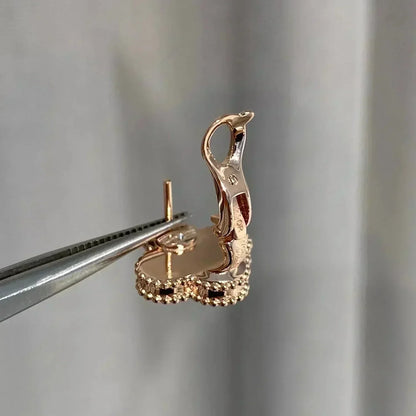 [Spark]CLOVER MEDIUM 1 MOTIFS  PINK MOP DIAMOND EARRINGS