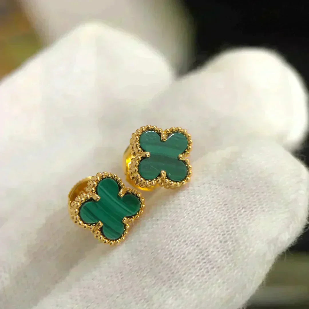 [Spark]CLOVER MINI 9.5MM MALACHITE  EARRINGS