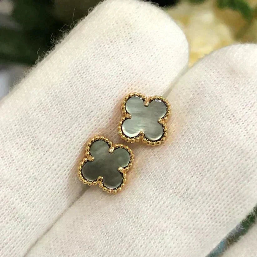 [Spark]CLOVER MINI 9.5MM GRAY MOP EARRINGS