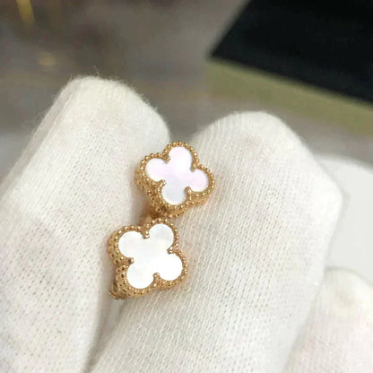 [Spark]CLOVER MINI 9.5MM WHITE MOP EARRINGS