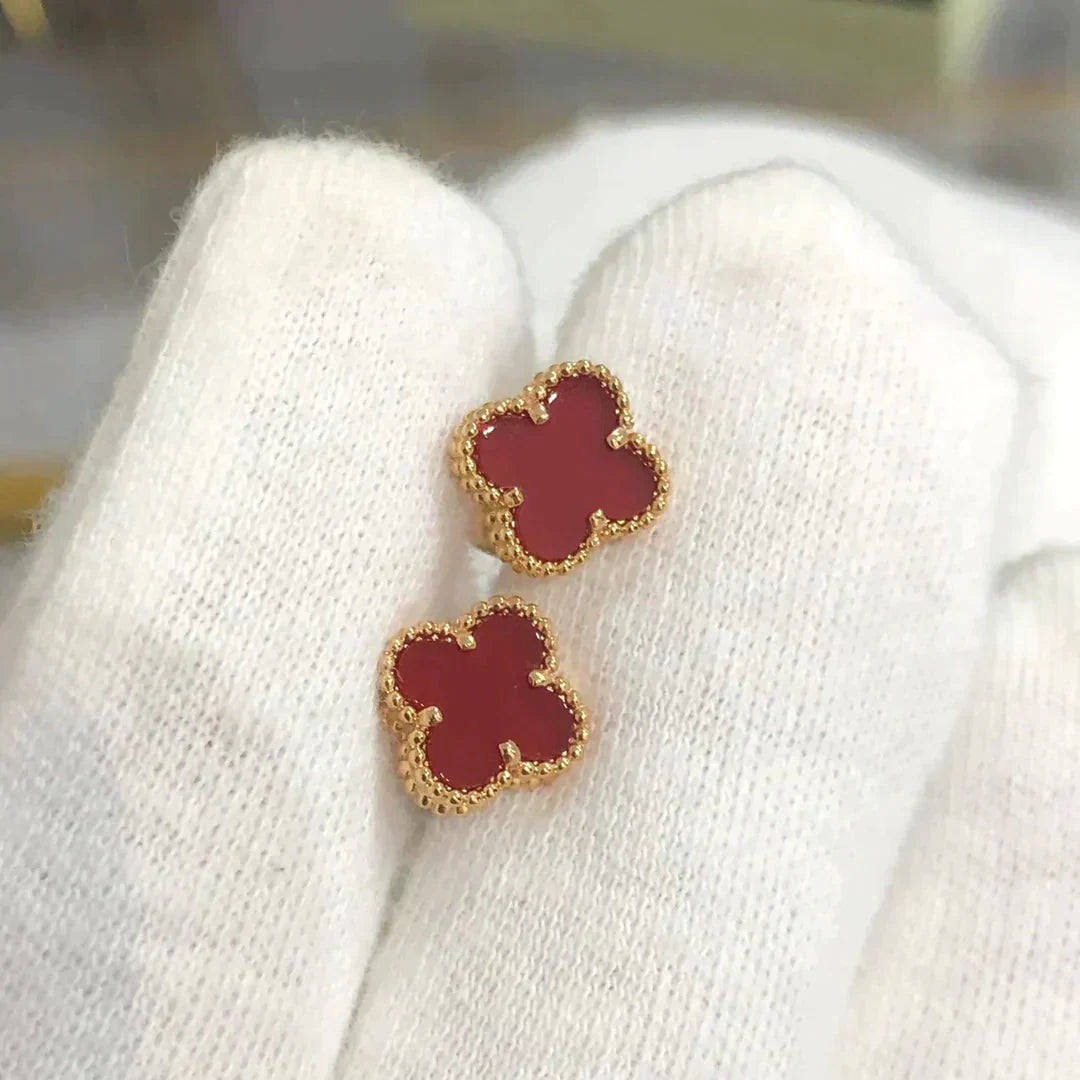 [Spark]CLOVER MINI 9.5MM CARNELIAN EARRINGS
