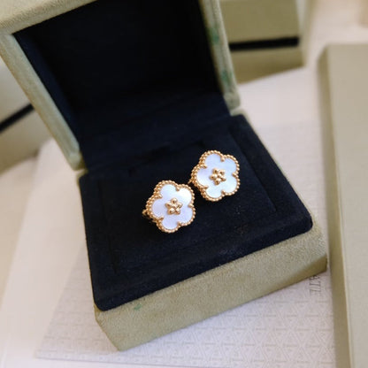 [Spark]LUCKY PINK GOLD WHITE MOP EARRINGS