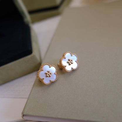 [Spark]LUCKY PINK GOLD WHITE MOP EARRINGS