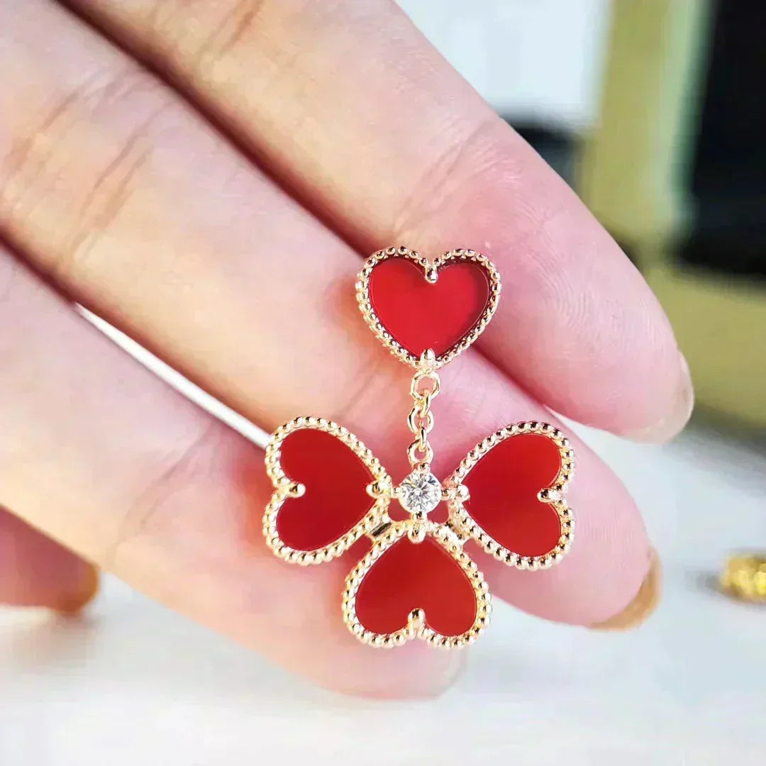 [Spark]SWEET CLOVER CARNELIAN EARRINGS