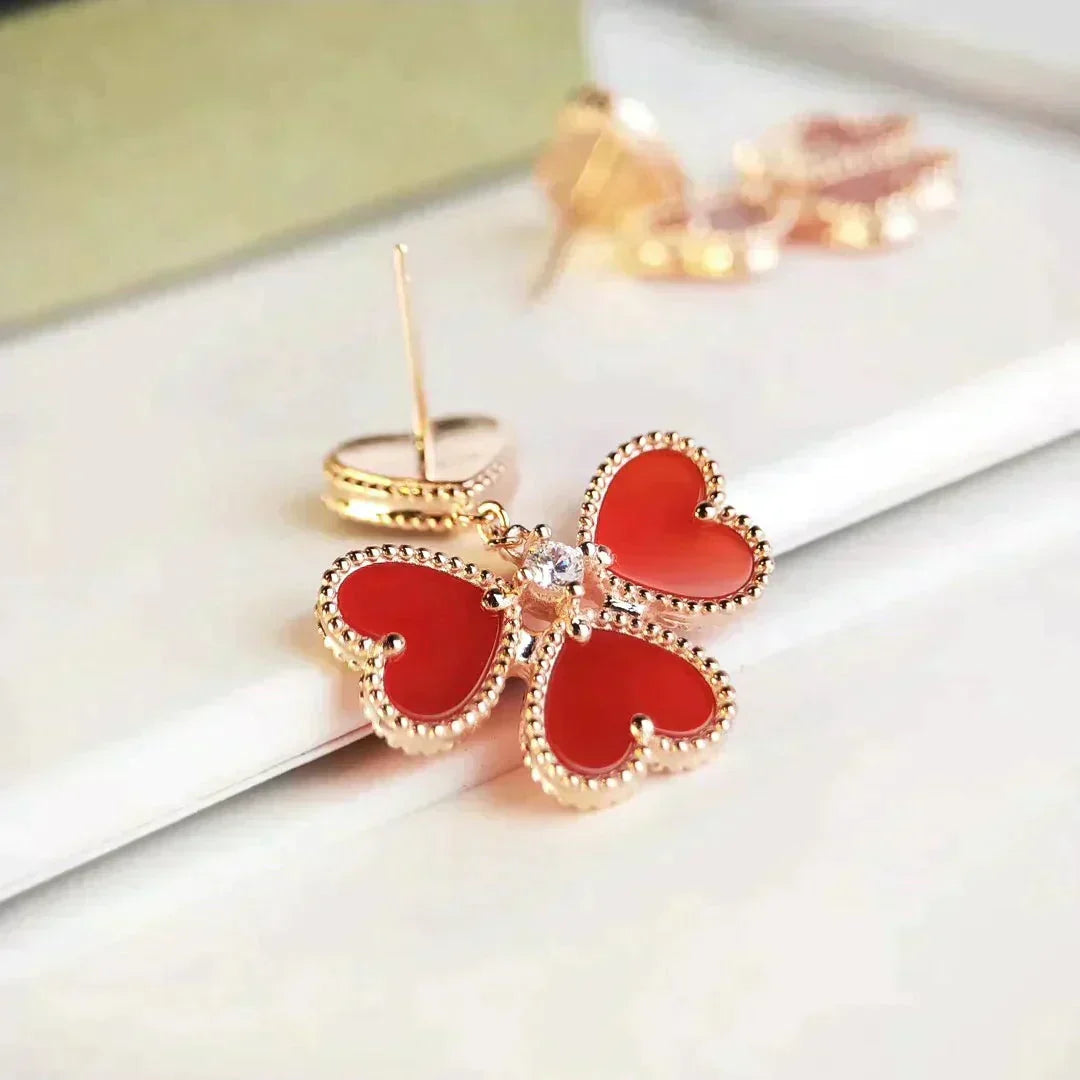 [Spark]SWEET CLOVER CARNELIAN EARRINGS