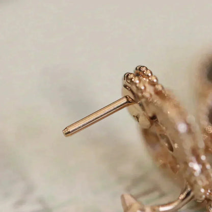 [Spark]CLOVER MEDIUM 1 MOTIFS FUll DIAMOND EARRINGS