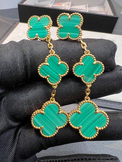 [Spark]CLOVER MALACHITE 3 MOTIFS GOLD