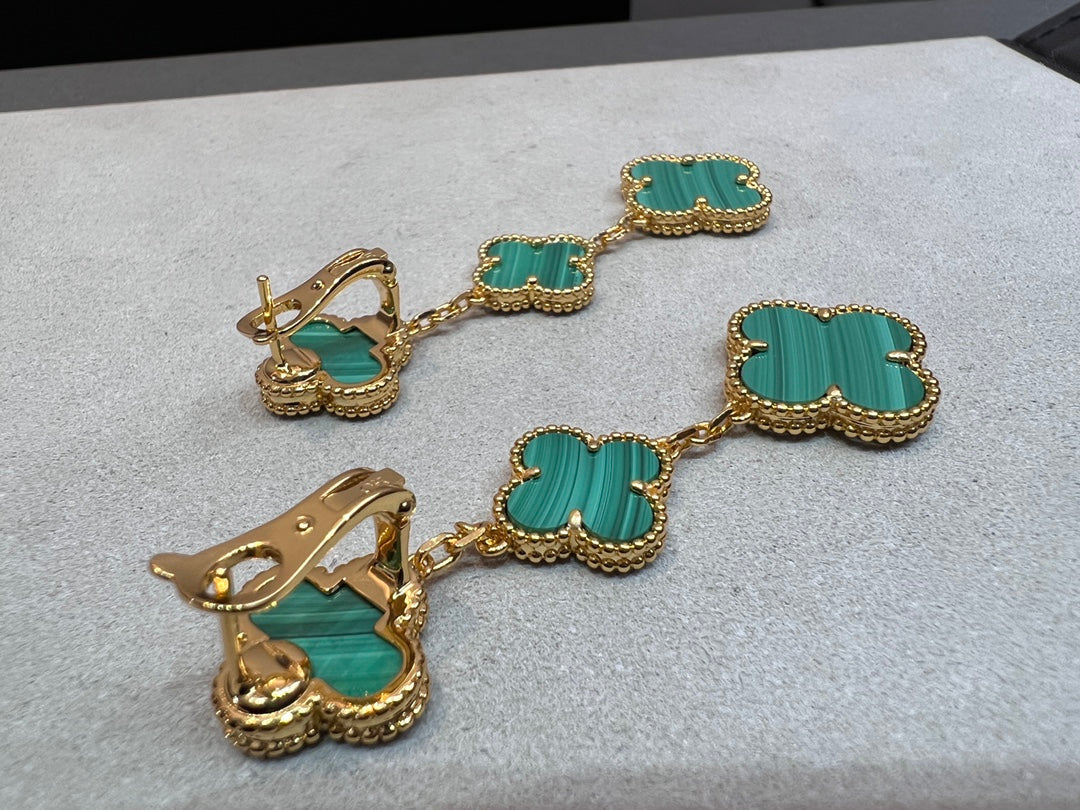 [Spark]CLOVER MALACHITE 3 MOTIFS GOLD