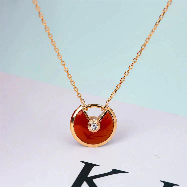 [Spark]AMULETTE GOLD CARNELIAN ONYX NECKLACE