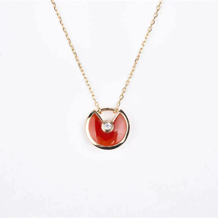 [Spark]AMULETTE GOLD CARNELIAN ONYX NECKLACE