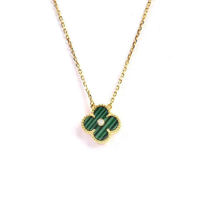 [Spark]CLOVER 15MM DIAMOND TURQUOISE NECKLACE