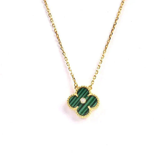 [Spark]CLOVER 15MM DIAMOND TURQUOISE NECKLACE