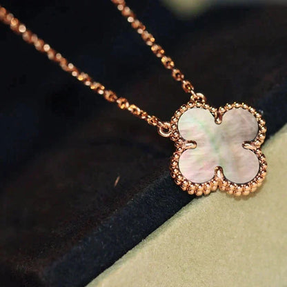 [Spark]CLOVER 15MM  GRAY MOTHER OF PEARL NECKLACE