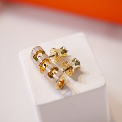 [Spark]MINI POP H GOLD EARRINGS GREY