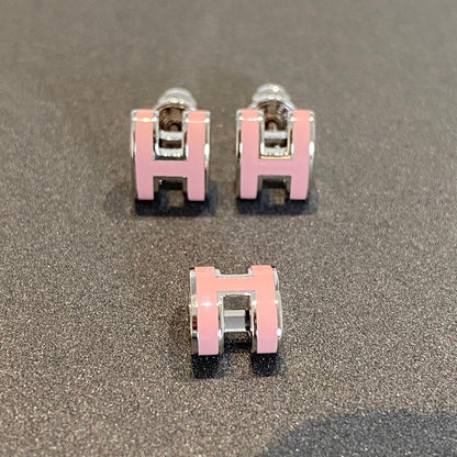 [Spark]MINI POP H SILVER EARRINGS PINK