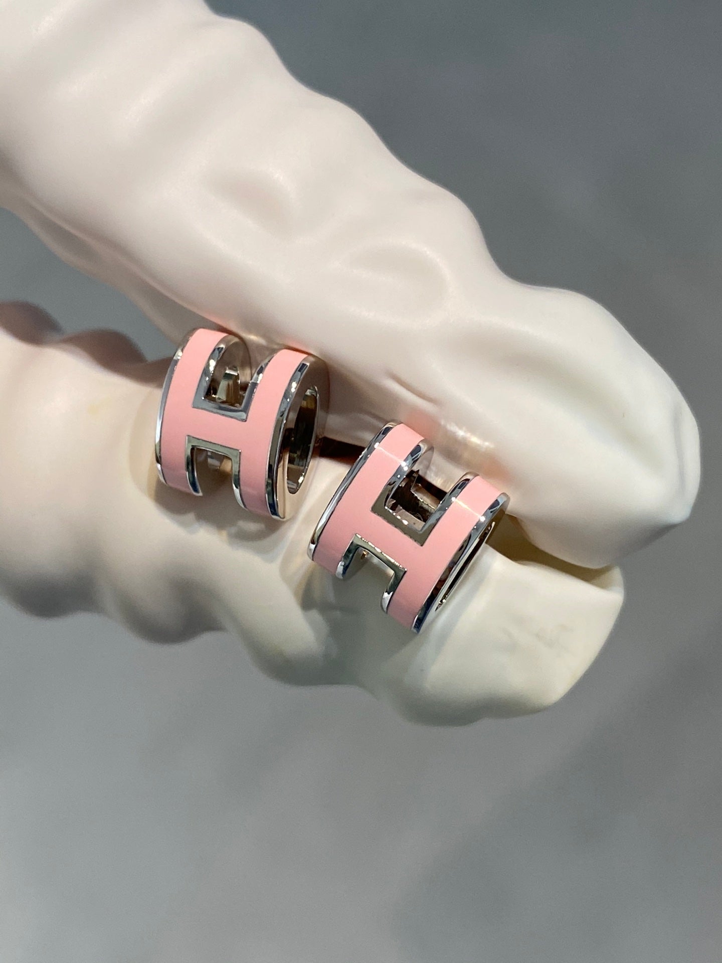 [Spark]MINI POP H SILVER EARRINGS PINK