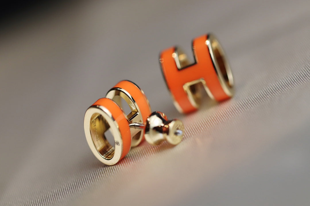 [Spark]MINI POP H EARRINGS ORANGE