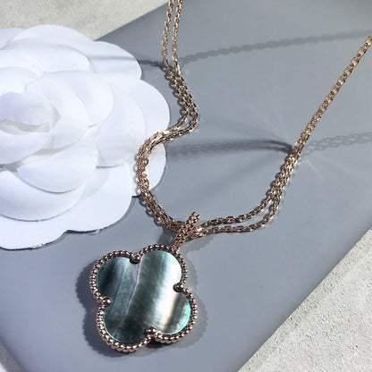 [Spark]CLOVER 25MM GOLD DARK MOP BIG CLOVER NECKLACE