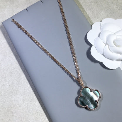 [Spark]CLOVER 25MM GOLD DARK MOP BIG CLOVER NECKLACE