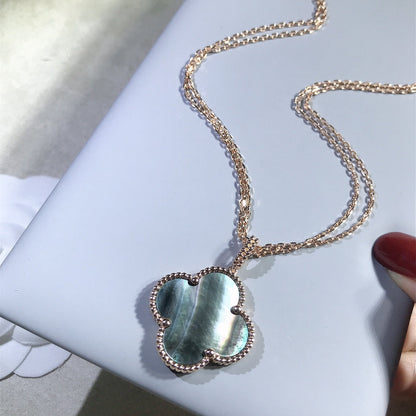 [Spark]CLOVER 25MM GOLD DARK MOP BIG CLOVER NECKLACE