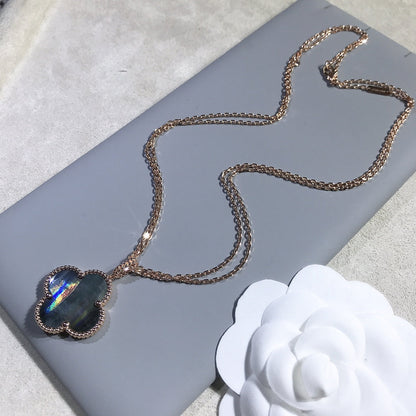 [Spark]CLOVER 25MM GOLD DARK MOP BIG CLOVER NECKLACE