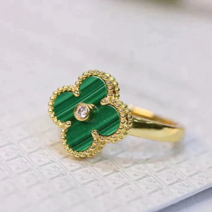 [Spark]CLOVER MALACHITE RING GOLD DIAMOND