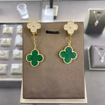 [Spark]CLOVER  2 MOTIFS  DIAMOND  EARRINGS (MULTIPLE CHOICESç´
