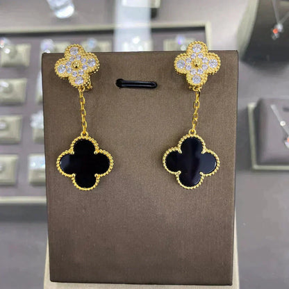 [Spark]CLOVER  2 MOTIFS  DIAMOND  EARRINGS (MULTIPLE CHOICESç´