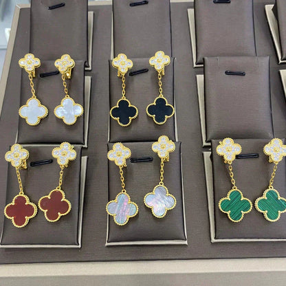 [Spark]CLOVER  2 MOTIFS  DIAMOND  EARRINGS (MULTIPLE CHOICESç´