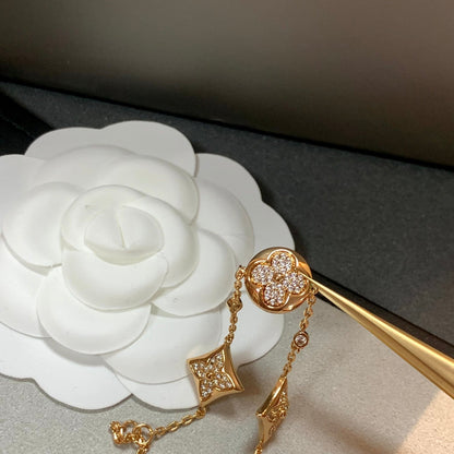[Spark]STAR AND SUN 4 MOTIFS GOLD DIAMONDS BRACELET