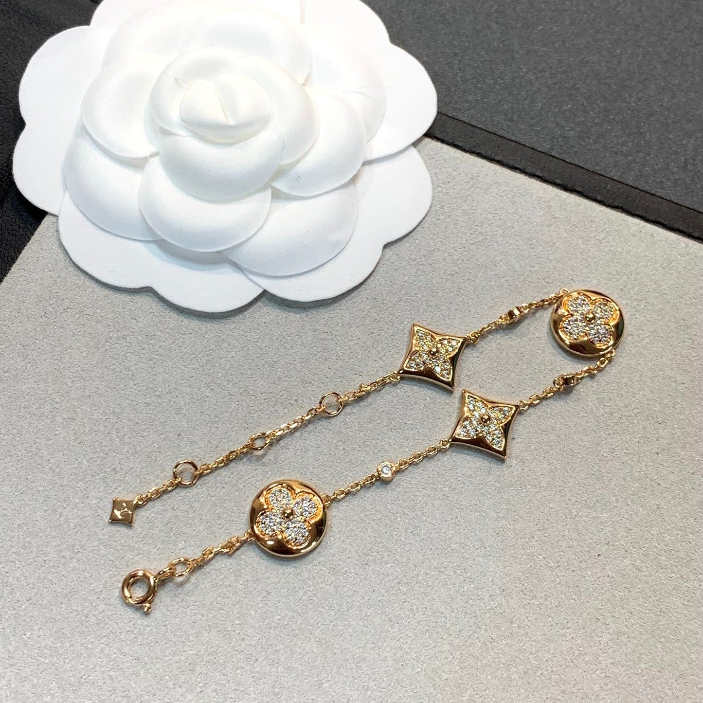 [Spark]STAR AND SUN 4 MOTIFS GOLD DIAMONDS BRACELET